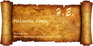 Halassy Emma névjegykártya